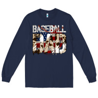 Navy Baseball American Dad Long Sleeve Tee - Bettercallsaul