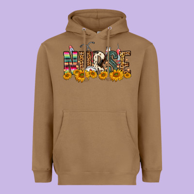 Western Nurse Sunflower Heavyweight Hoodie Designed By Fadigitalartstudio