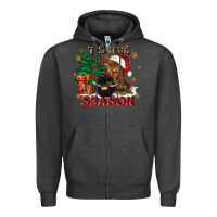 Charcoal Heather tis the season Zipper Hoodie - CowGirlArtShop