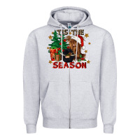 Heather Grey tis the season Zipper Hoodie - CowGirlArtShop