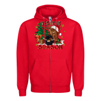 Red tis the season Zipper Hoodie - CowGirlArtShop