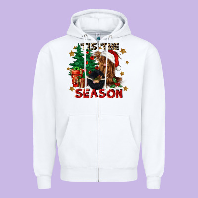 Tis The Season Zipper Hoodie Designed By Cowgirlartshop