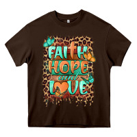 Chocolate Brown faith hope and love Heavy Core Tee - BarkalooDesign