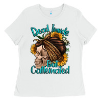 White dead inside but caffeinated Ladies Tee - Jasminsmagicworld