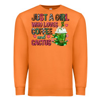 Carrot Just A Girl Who Loves Coffee And Cactus Frappe Premium Sweatshirt - FaDigitalArtStudio