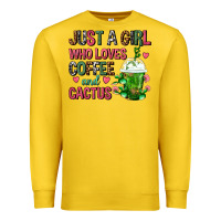 Lemon Just A Girl Who Loves Coffee And Cactus Frappe Premium Sweatshirt - FaDigitalArtStudio