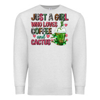 Oatmeal Heather Just A Girl Who Loves Coffee And Cactus Frappe Premium Sweatshirt - FaDigitalArtStudio