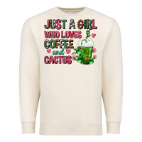 Sandshell Just A Girl Who Loves Coffee And Cactus Frappe Premium Sweatshirt - FaDigitalArtStudio