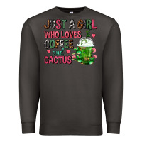 Smoke Just A Girl Who Loves Coffee And Cactus Frappe Premium Sweatshirt - FaDigitalArtStudio