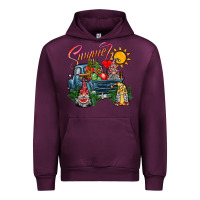 Mauve Wine summer gnomes  truck Urban Hoodie - CowhideDigitalArt