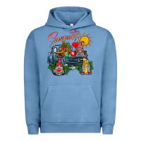 Pigment Pebble Blue summer gnomes  truck Urban Hoodie - CowhideDigitalArt