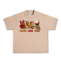 Burro Peace Love Wine Urban Heavy Tee - BundleAndBundleShop