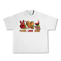 Lunar Rock Peace Love Wine Urban Heavy Tee - BundleAndBundleShop