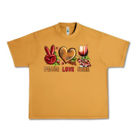 Peanut Butter Peace Love Wine Urban Heavy Tee - BundleAndBundleShop