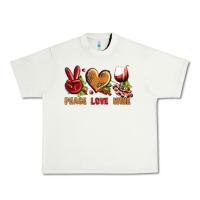 Pistachio Peace Love Wine Urban Heavy Tee - BundleAndBundleShop