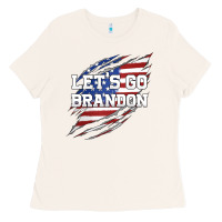 Bone Let's Go Brandon Ripped Cloth with American Flag Ladies Tee - Jasminsmagicworld