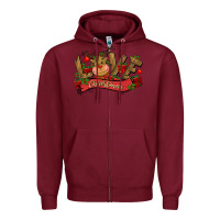Burgundy love christmas reindeer Zipper Hoodie - CowGirlArtShop