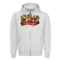 Dove Grey love christmas reindeer Zipper Hoodie - CowGirlArtShop