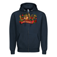 Navy love christmas reindeer Zipper Hoodie - CowGirlArtShop