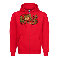 Red love christmas reindeer Zipper Hoodie - CowGirlArtShop