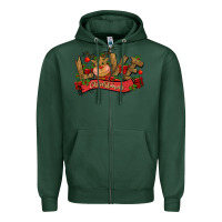 Sports Green love christmas reindeer Zipper Hoodie - CowGirlArtShop