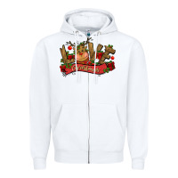 White love christmas reindeer Zipper Hoodie - CowGirlArtShop