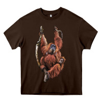 Chocolate Brown Orangutan And Baby Heavy Core Tee - LillyAllenDesigns