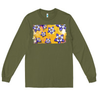 Army Green Rocky Mountain Columbine Flower Long Sleeve Tee - Bettercallsaul