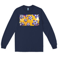 Navy Rocky Mountain Columbine Flower Long Sleeve Tee - Bettercallsaul