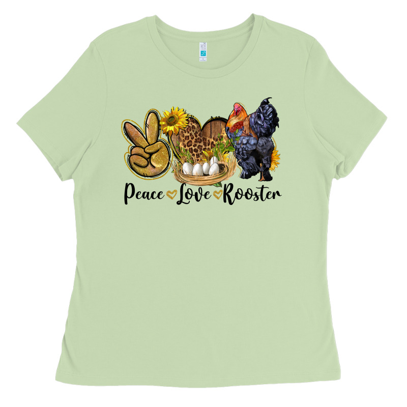 Peace Love Rooster Ladies Tee by LillyAllenDesigns | Teevron