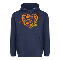 Navy Western Autumn Heart Heavyweight Hoodie - FaDigitalArtStudio