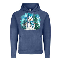 Vintage Denim winter snowman Vintage Hoodie - MaliasSmallBusiness