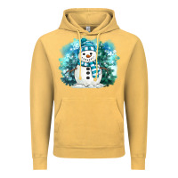 Vintage Mustard winter snowman Vintage Hoodie - MaliasSmallBusiness
