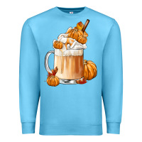 Ocean Blue Fall Coffee Premium Sweatshirt - FaDigitalArtStudio