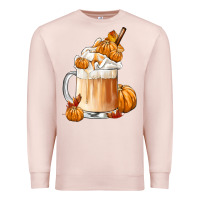 Pale Pink Fall Coffee Premium Sweatshirt - FaDigitalArtStudio