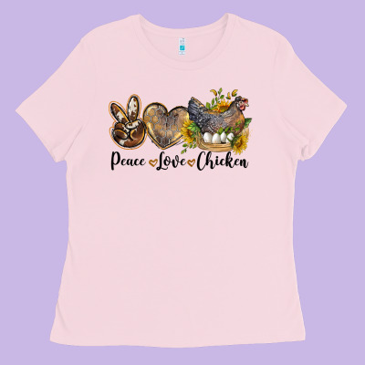 Western Peace Love Chickens Ladies Tee Designed By Lillyallendesigns