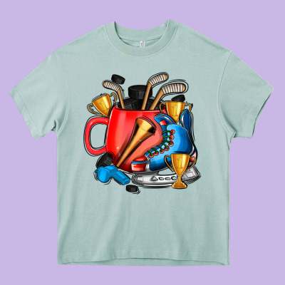 Hockey Coffee Heavy Core Tee Designed By Adodesignshop