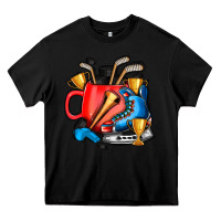 Black hockey coffee Heavy Core Tee - AdoDesignShop