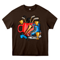 Chocolate Brown hockey coffee Heavy Core Tee - AdoDesignShop