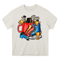 Cream hockey coffee Heavy Core Tee - AdoDesignShop