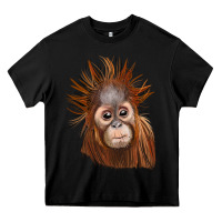 Black baby orangutan Heavy Core Tee - LillyAllenDesigns