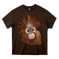 Chocolate Brown baby orangutan Heavy Core Tee - LillyAllenDesigns