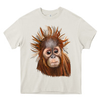 Cream baby orangutan Heavy Core Tee - LillyAllenDesigns
