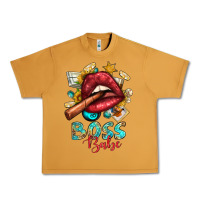 Peanut Butter Western Boss Babe Cigar Lip Urban Heavy Tee - BundleAndBundleShop