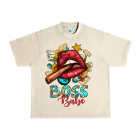 Sandshell Western Boss Babe Cigar Lip Urban Heavy Tee - BundleAndBundleShop