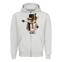 Dove Grey snowman gnome Zipper Hoodie - CowGirlArtShop