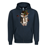 Navy snowman gnome Zipper Hoodie - CowGirlArtShop