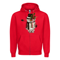 Red snowman gnome Zipper Hoodie - CowGirlArtShop