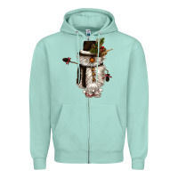 Seafoam snowman gnome Zipper Hoodie - CowGirlArtShop
