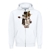 White snowman gnome Zipper Hoodie - CowGirlArtShop